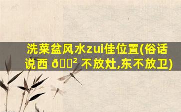 洗菜盆风水zui
佳位置(俗话说西 🌲 不放灶,东不放卫)